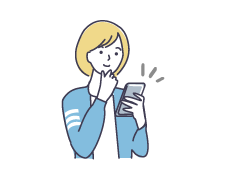 スマホを見ている女性のイラスト